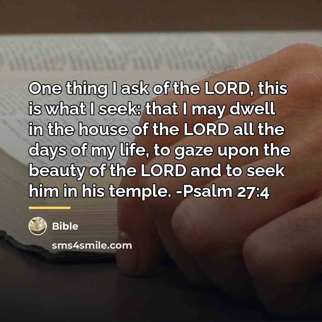 “One thing I ask of the LORD, this is what…” quote by Bible