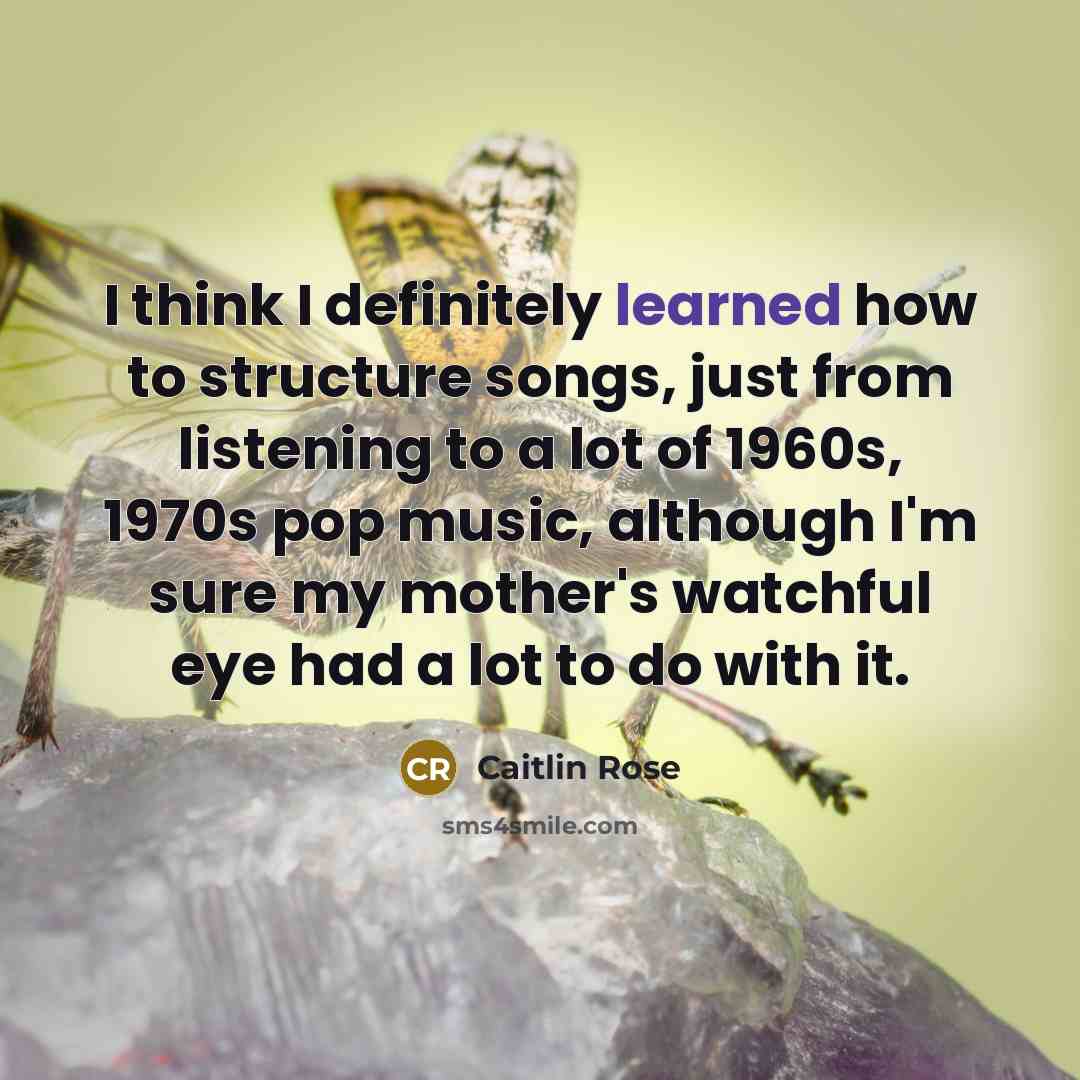 “I think I definitely learned how to structure songs, just…” quote by Caitlin Rose