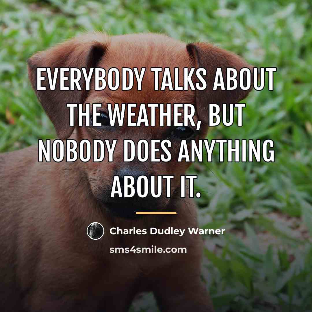 “Everybody talks about the weather, but nobody does anything about…” quote by Charles Dudley Warner