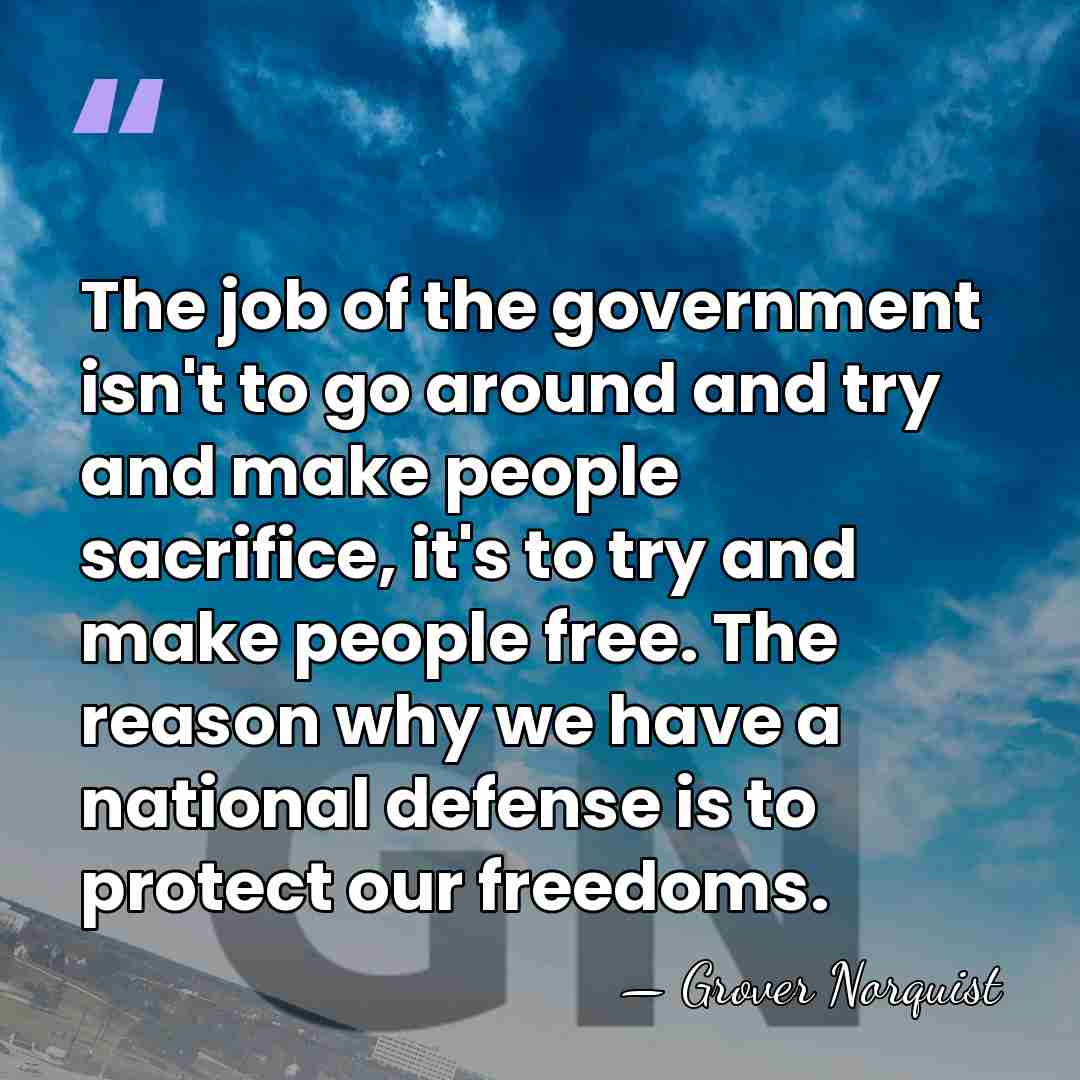 The job of the government isn't to go around and try and&hellip; - Grover Norquist