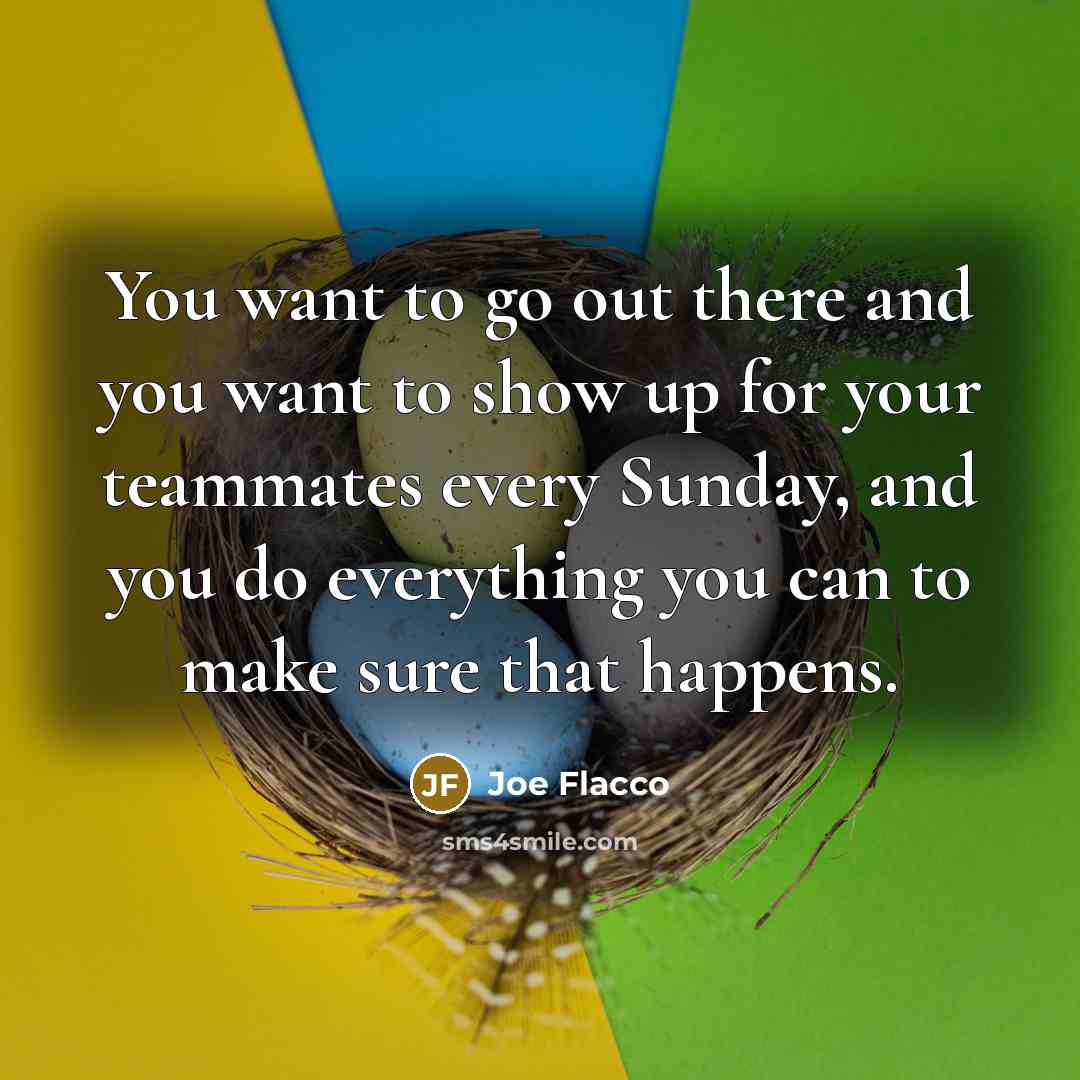 “You want to go out there and you want to…” quote by Joe Flacco