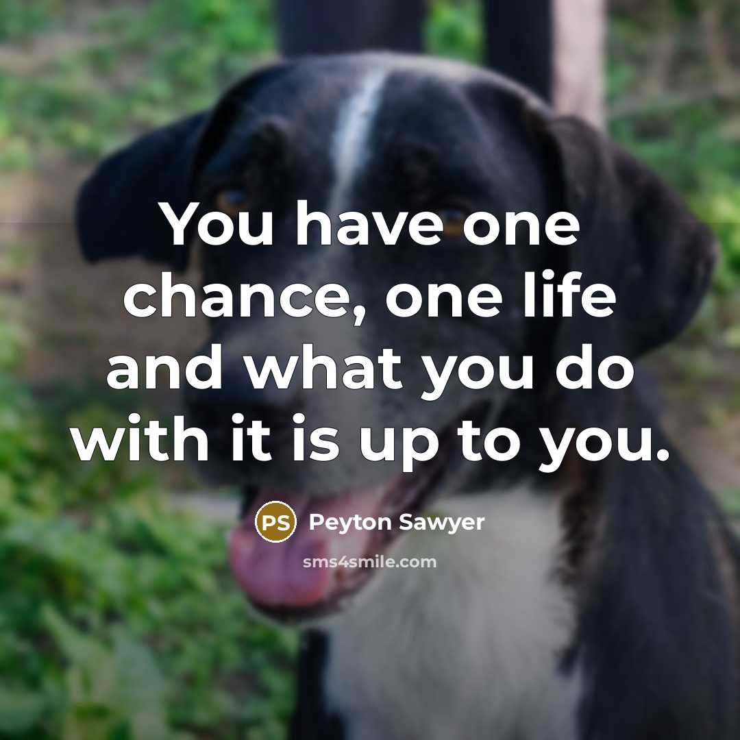 “You have one chance, one life and what you do…” quote by Peyton Sawyer