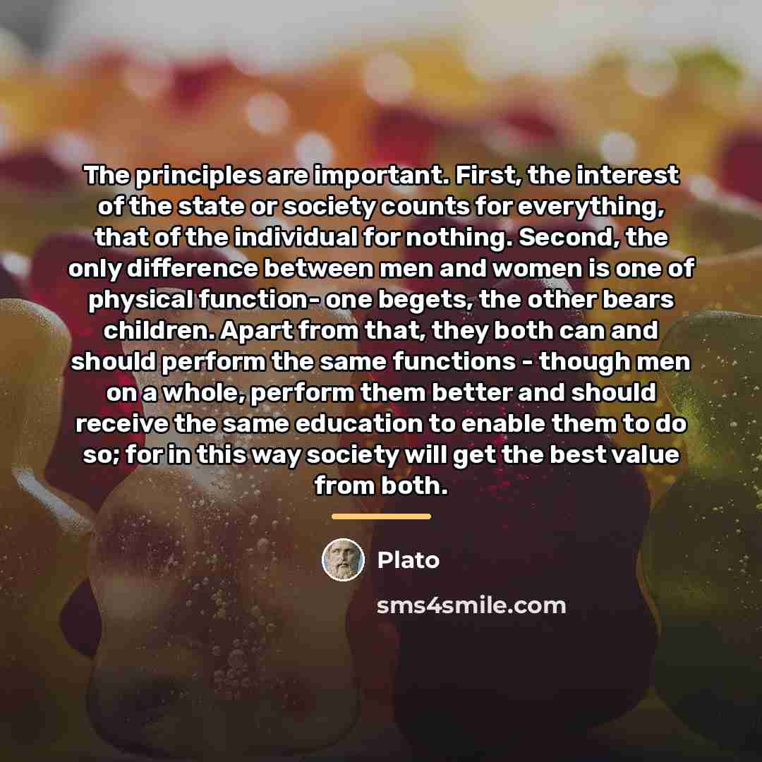 “The principles are important. First, the interest of the state…” quote by Plato