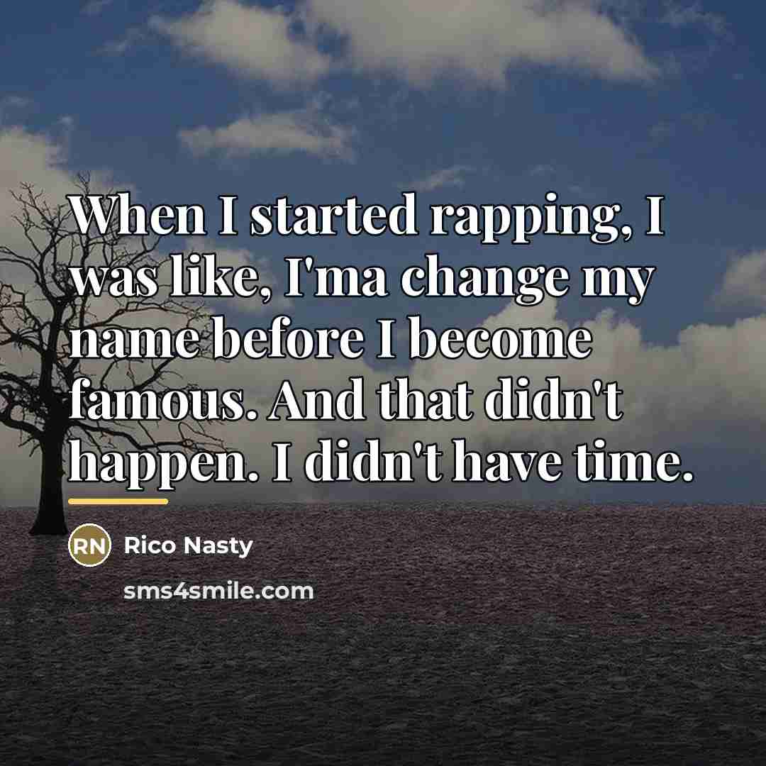 “When I started rapping, I was like, I'ma change my…” quote by Rico Nasty