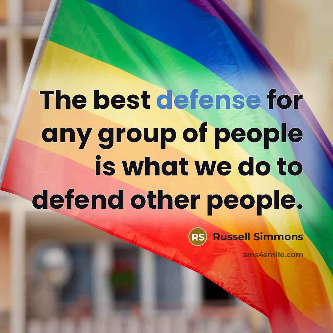 “The best defense for any group of people is what…” quote by Russell Simmons