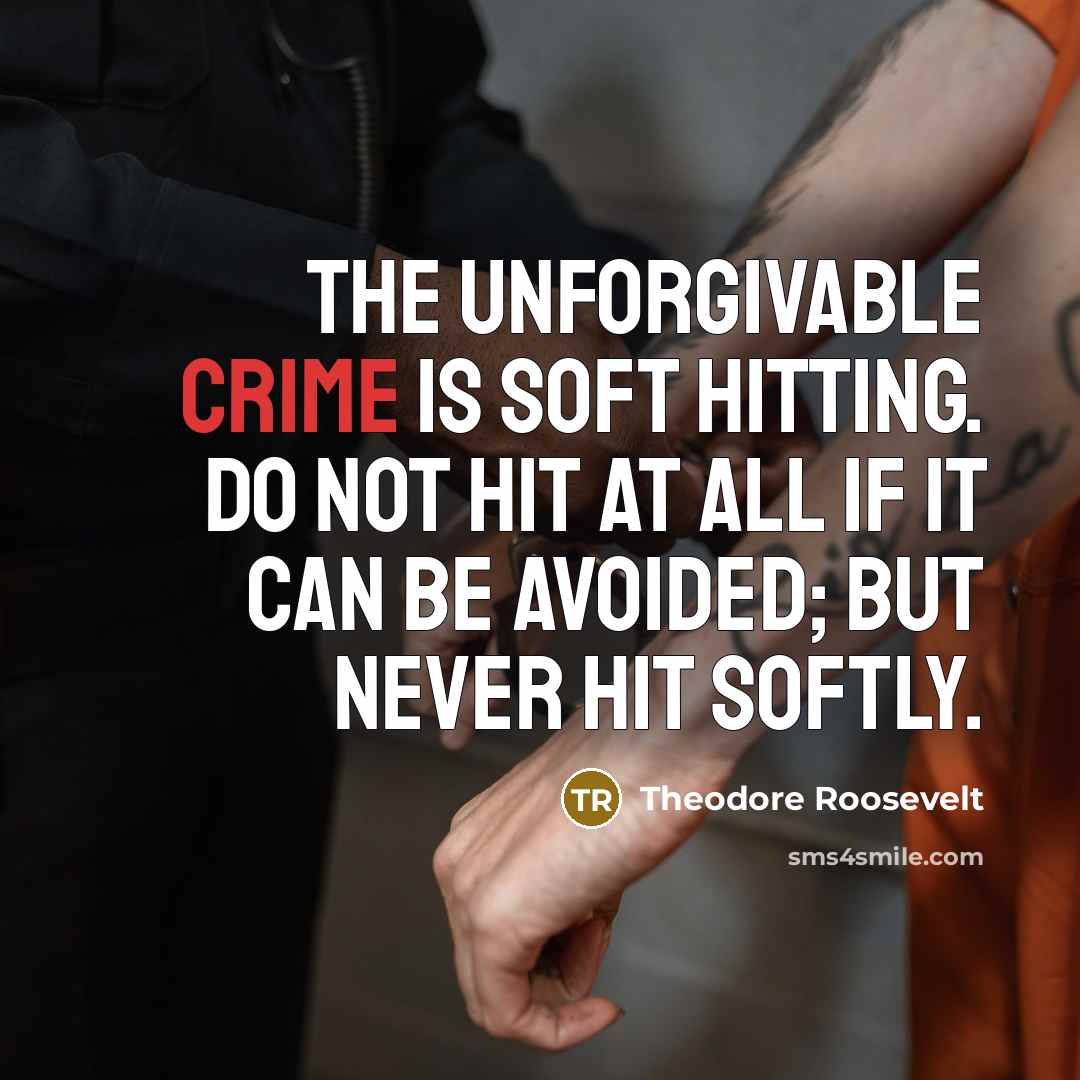 “The unforgivable crime is soft hitting. Do not hit at…” quote by Theodore Roosevelt