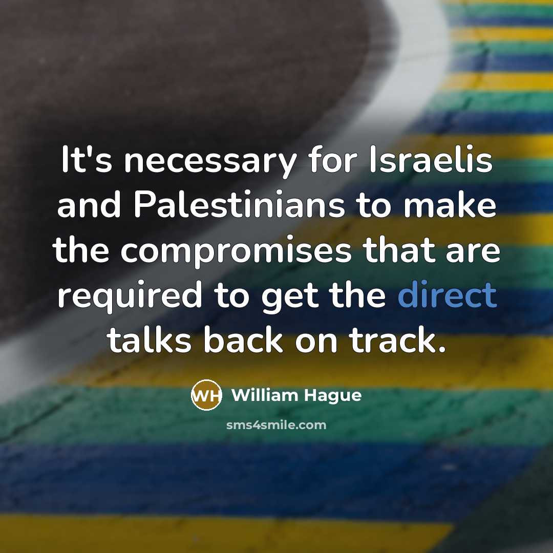 “It's necessary for Israelis and Palestinians to make the compromises…” quote by William Hague