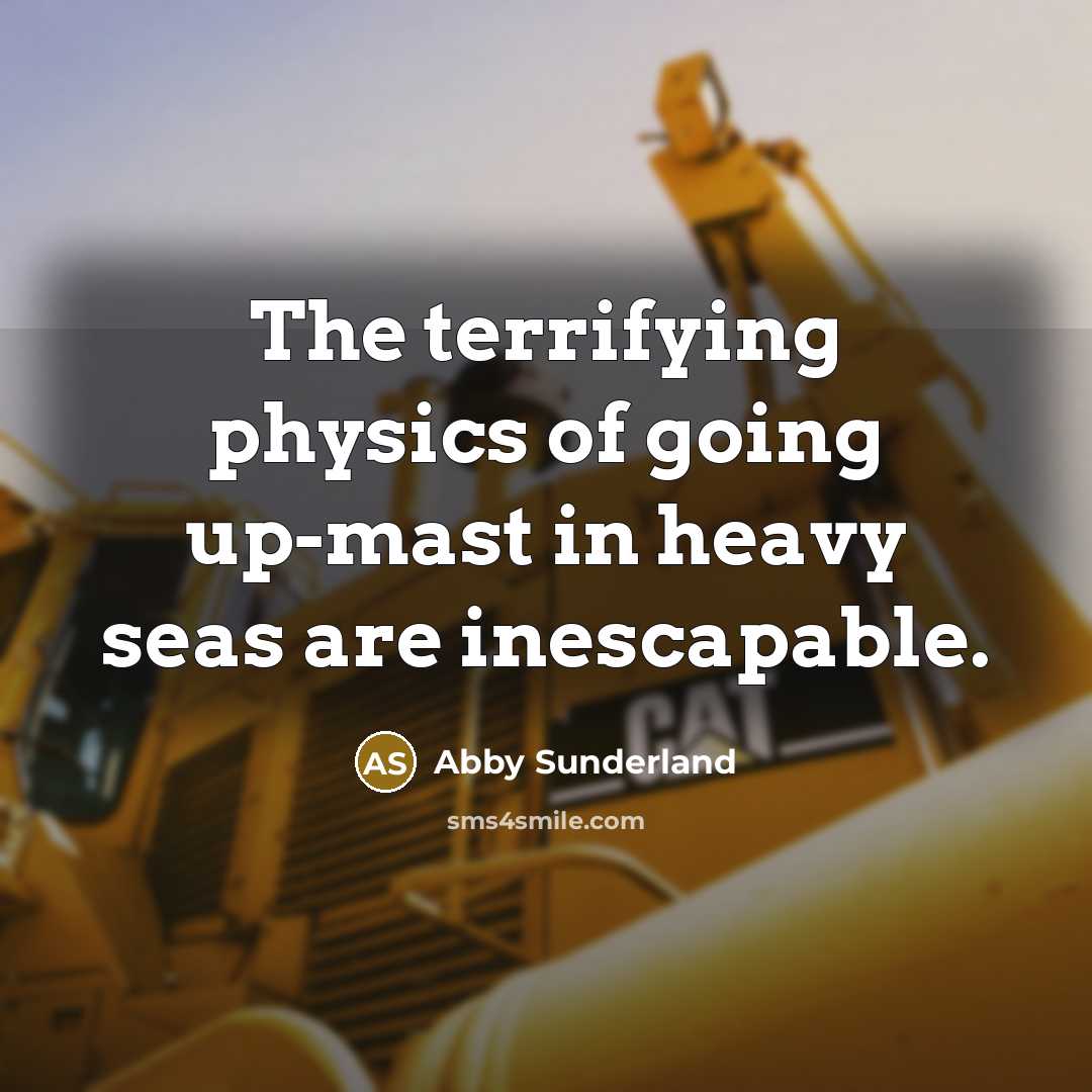 “The terrifying physics of going up-mast in heavy seas are…” quote by Abby Sunderland