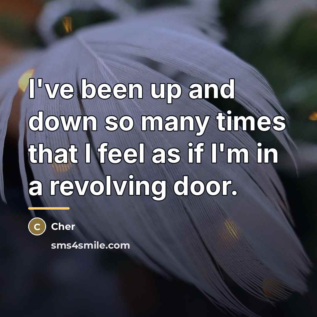 “I've been up and down so many times that I…” quote by Cher