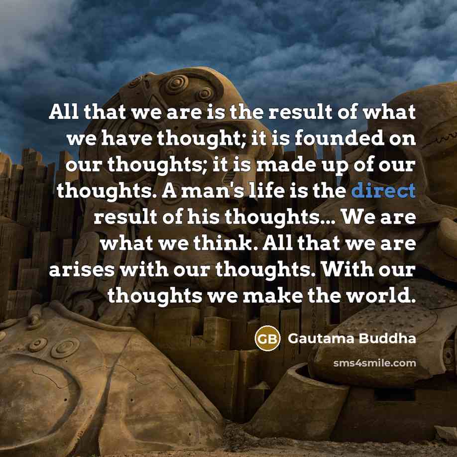 “All that we are is the result of what we…” quote by Gautama Buddha