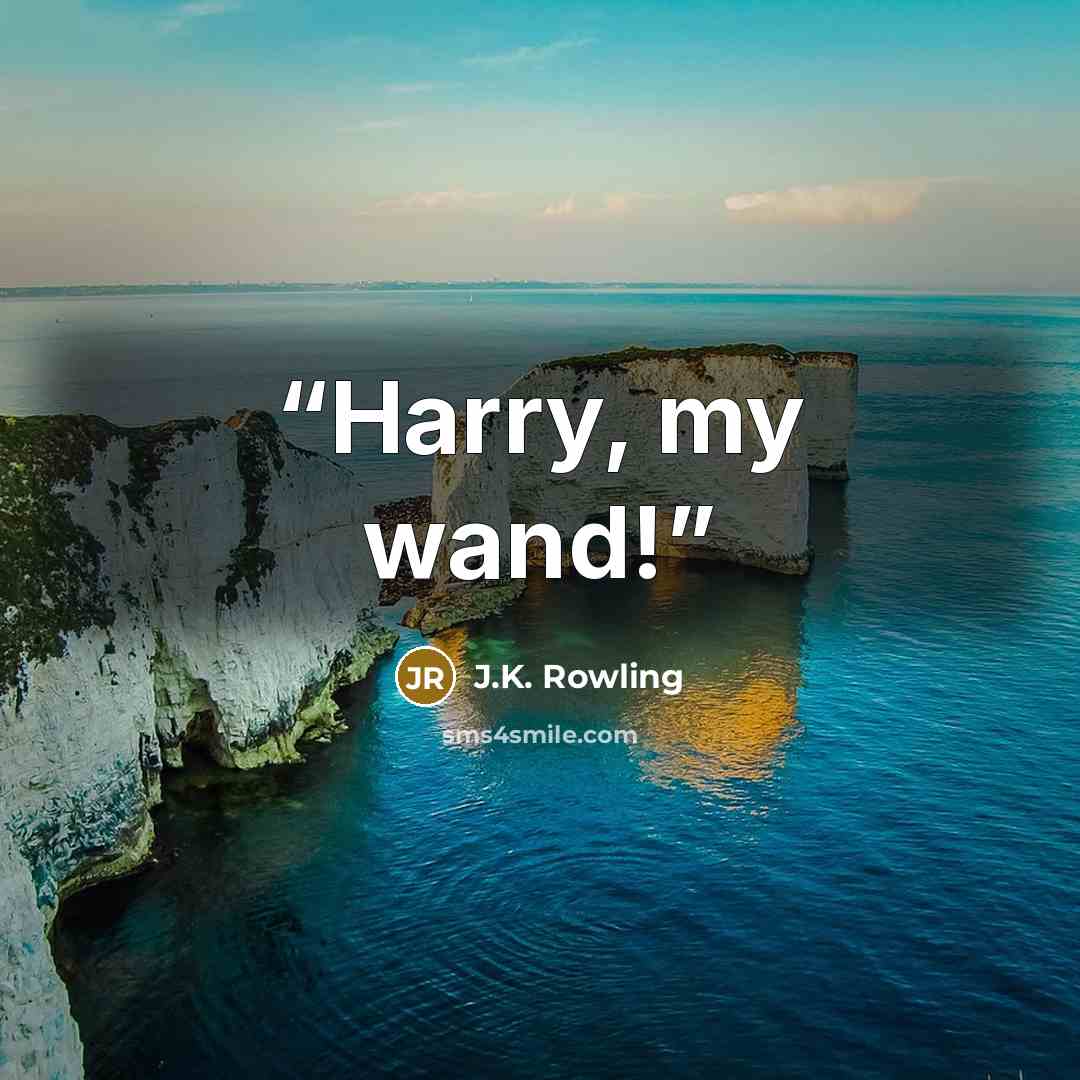 “Harry, my wand!” quote by J.K. Rowling