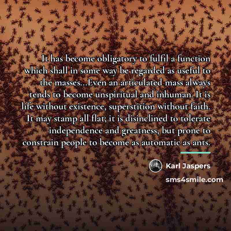 “It has become obligatory to fulfil a function which shall…” quote by Karl Jaspers