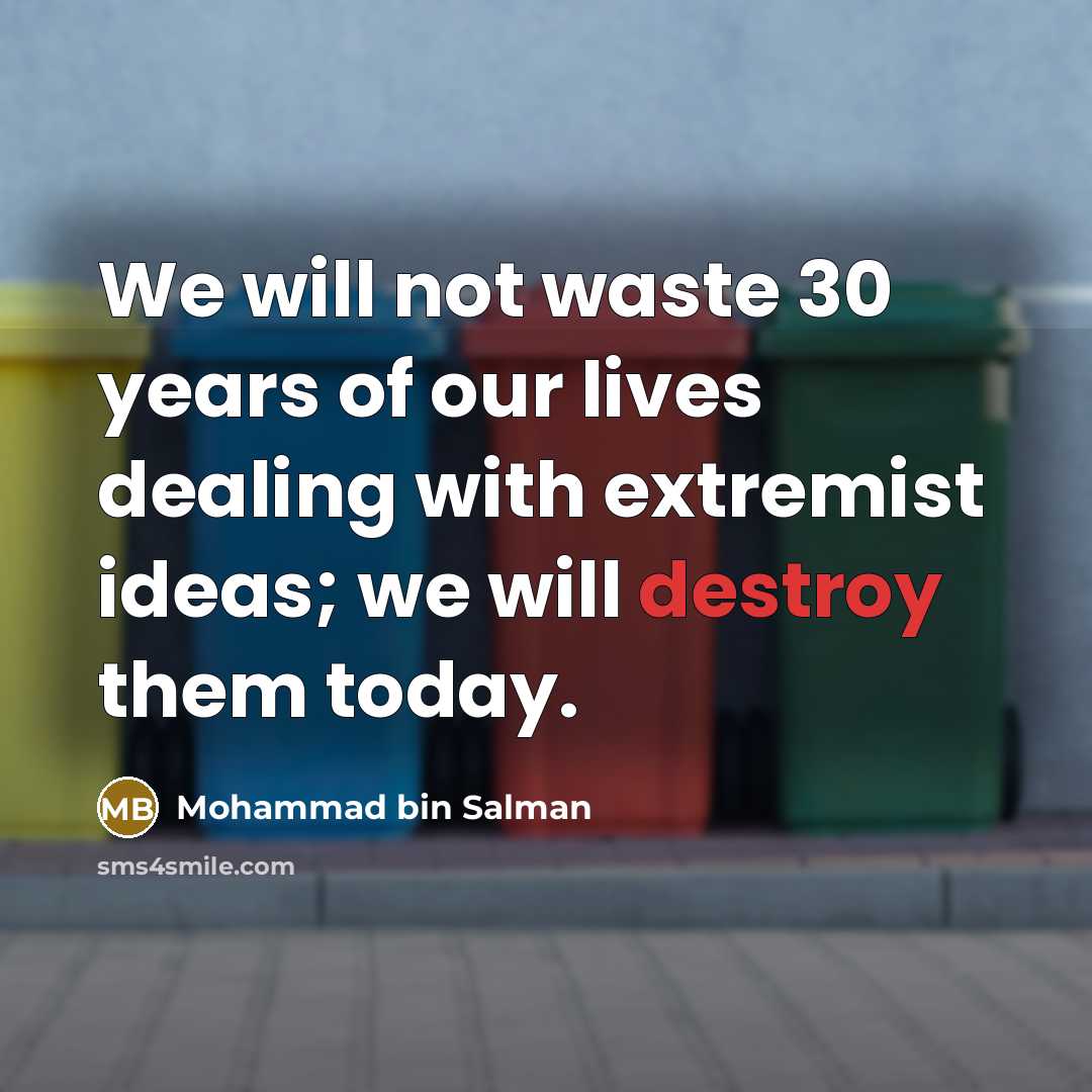 “We will not waste 30 years of our lives dealing…” quote by Mohammad bin Salman