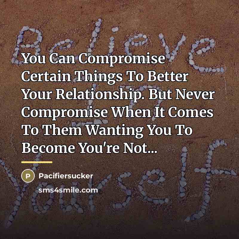 “You Can Compromise Certain Things To Better Your Relationship. But…” quote by Pacifiersucker
