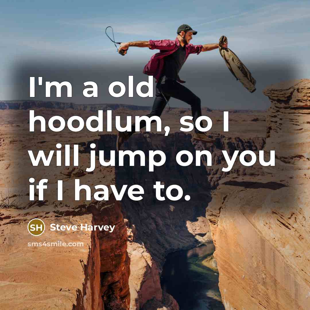 “I'm a old hoodlum, so I will jump on you…” quote by Steve Harvey
