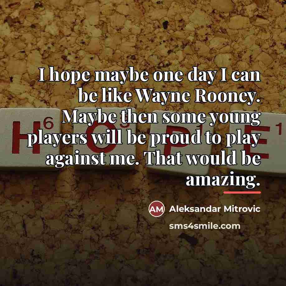 “I hope maybe one day I can be like Wayne…” quote by Aleksandar Mitrovic