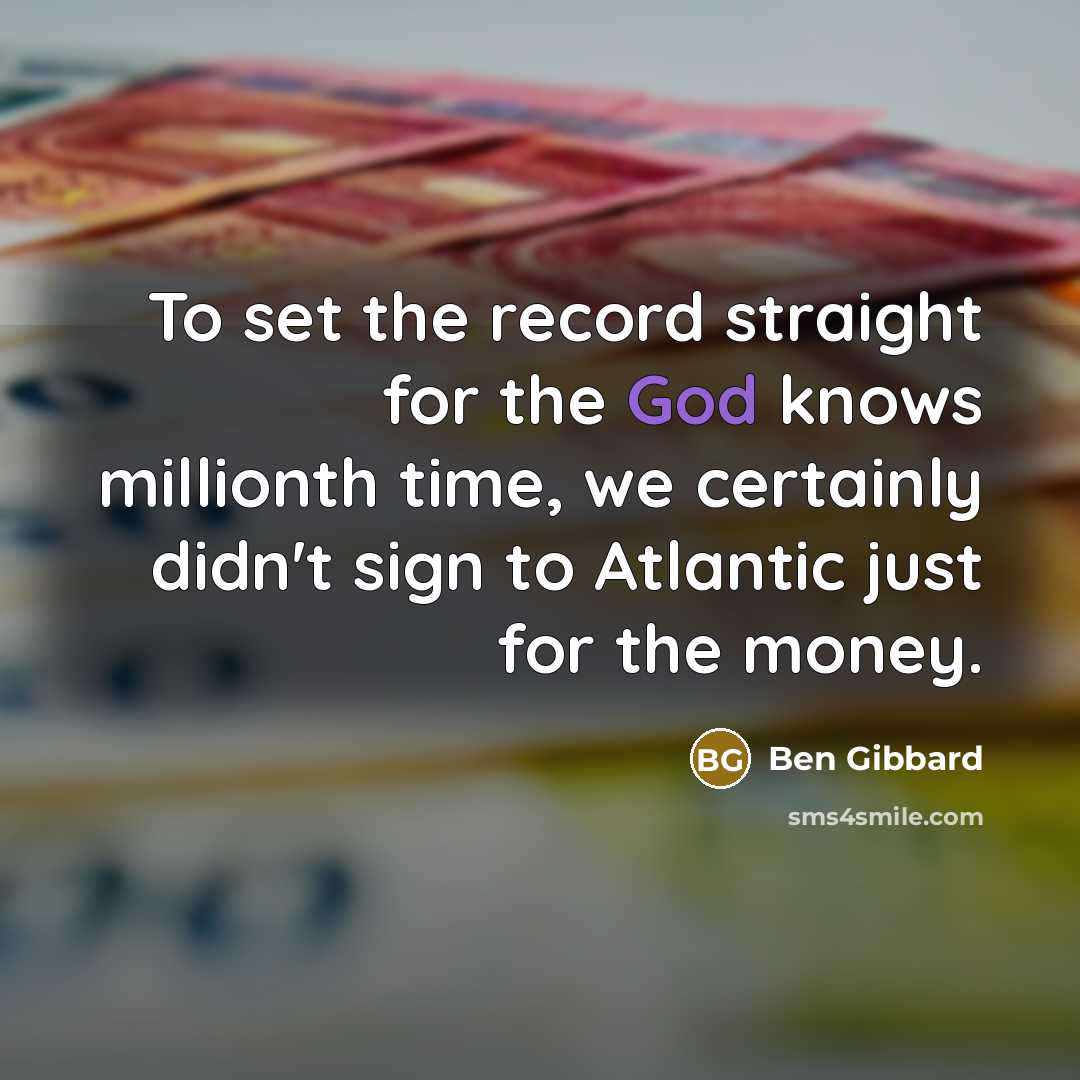 “To set the record straight for the God knows millionth…” quote by Ben Gibbard