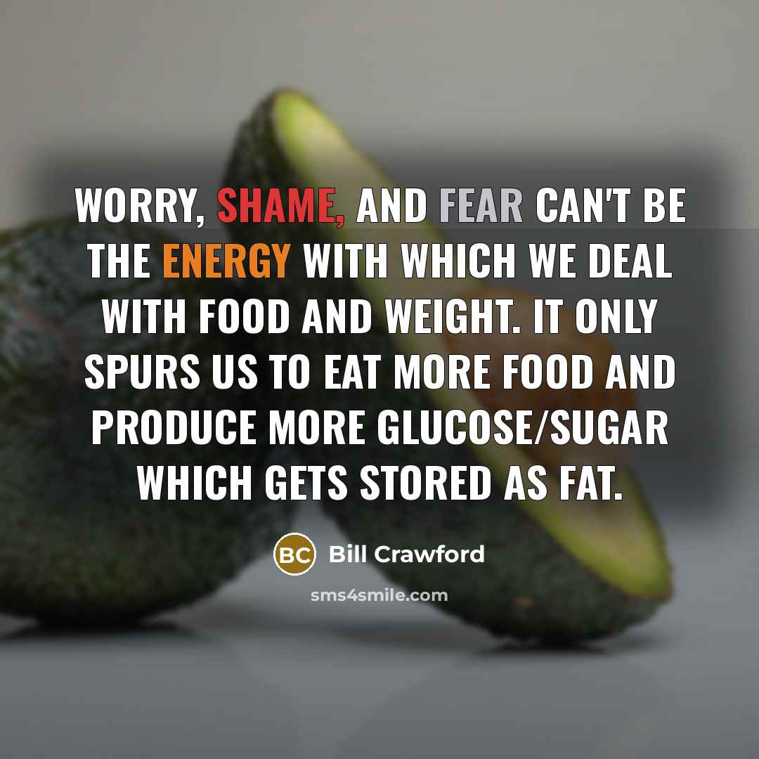 “Worry, shame, and fear can't be the energy with which…” quote by Bill Crawford