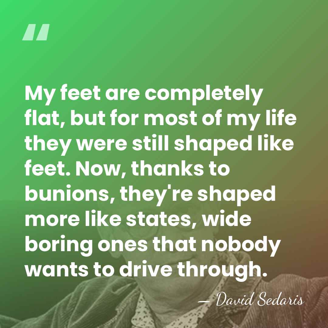 My feet are completely flat, but for most of my life they&hellip; - David Sedaris