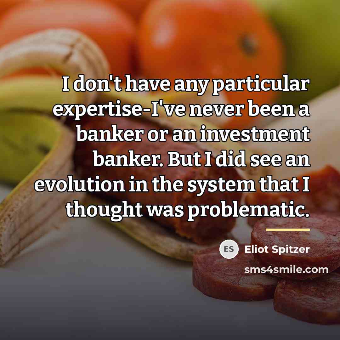 “I don't have any particular expertise-I've never been a banker…” quote by Eliot Spitzer