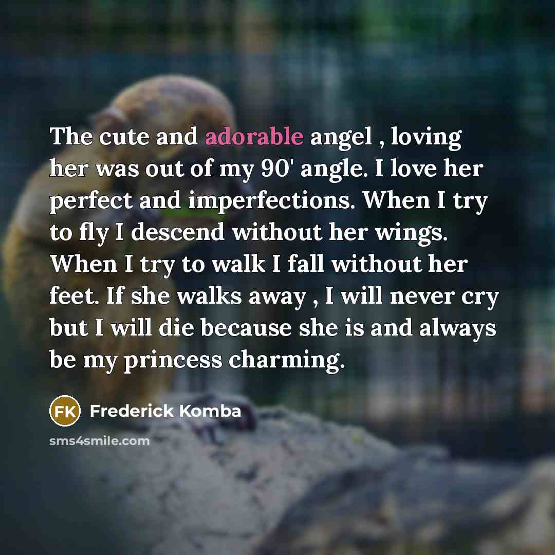 “The cute and adorable angel , loving her was out…” quote by Frederick Komba