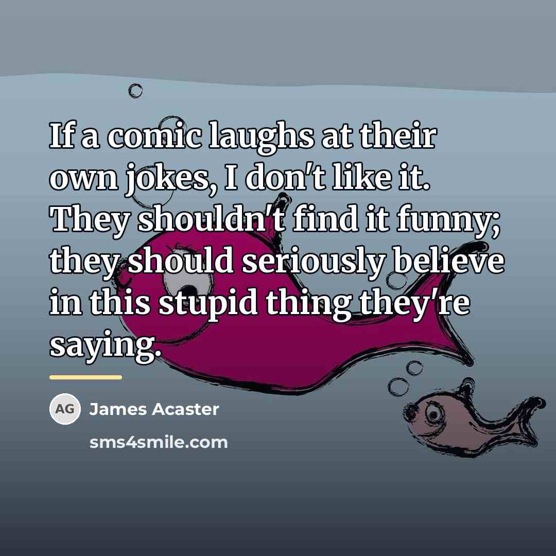 “If a comic laughs at their own jokes, I don't…” quote by James Acaster