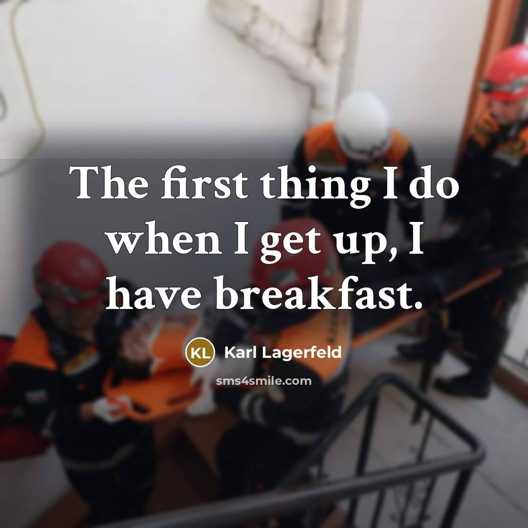 “The first thing I do when I get up, I…” quote by Karl Lagerfeld