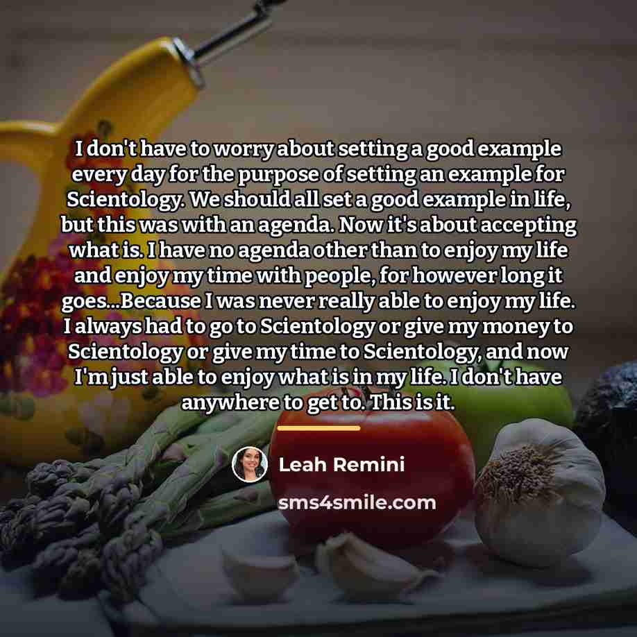 “I don't have to worry about setting a good example…” quote by Leah Remini