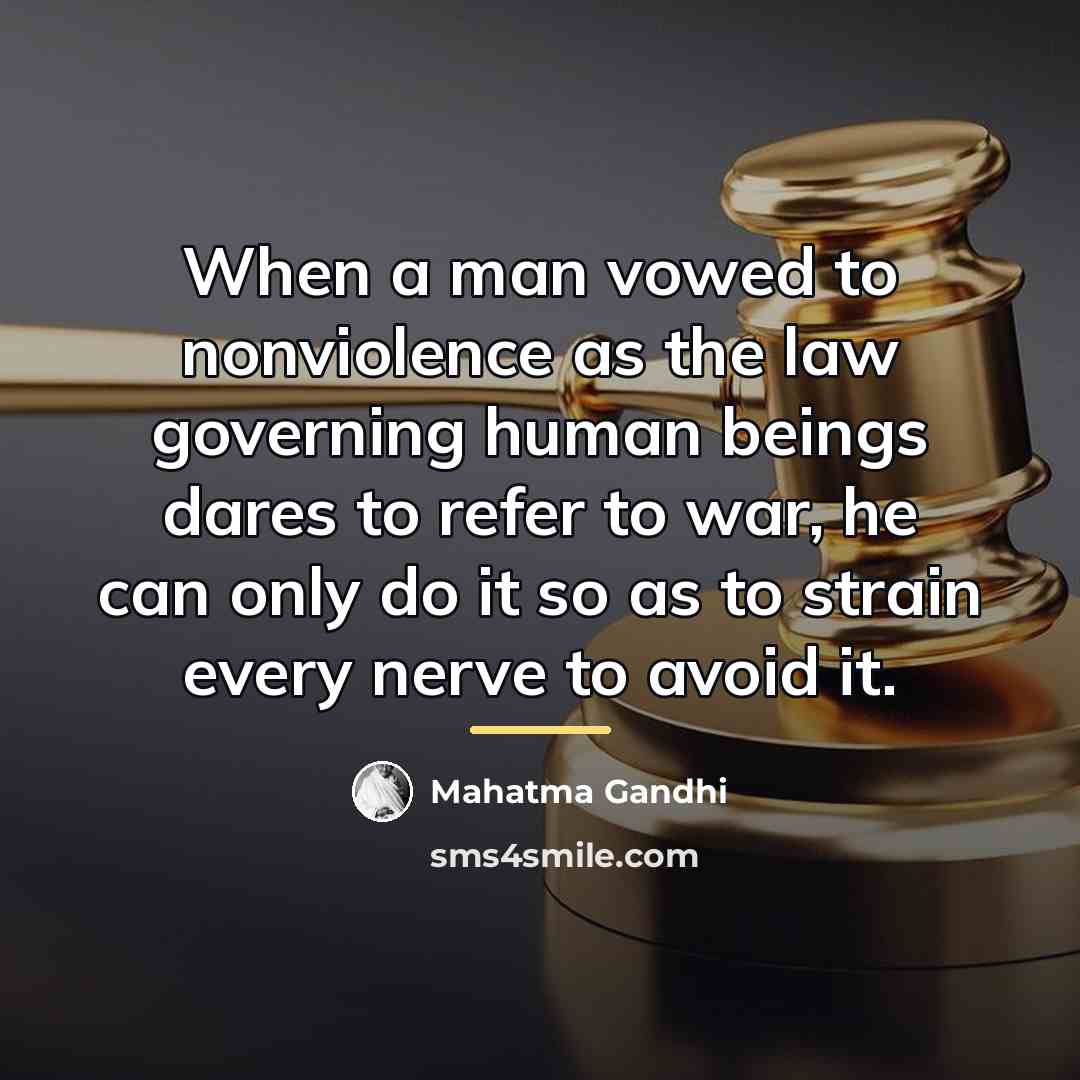 “When a man vowed to nonviolence as the law governing…” quote by Mahatma Gandhi