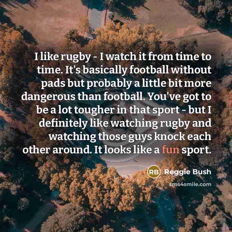 “I like rugby - I watch it from time to…” quote by Reggie Bush