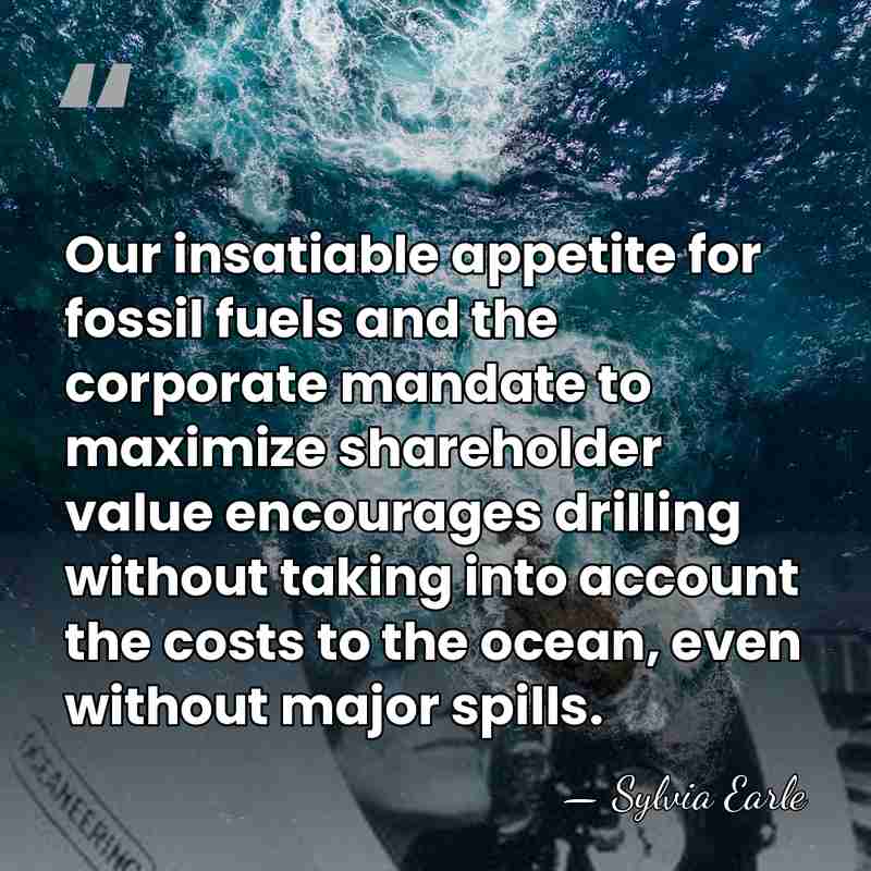 Our insatiable appetite for fossil fuels and the corporate mandate to maximize&hellip; - Sylvia Earle