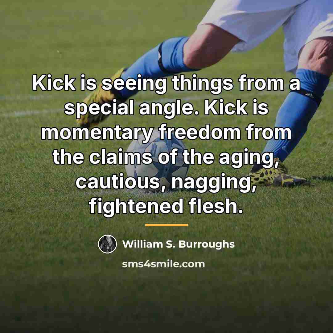 “Kick is seeing things from a special angle. Kick is…” quote by William S. Burroughs