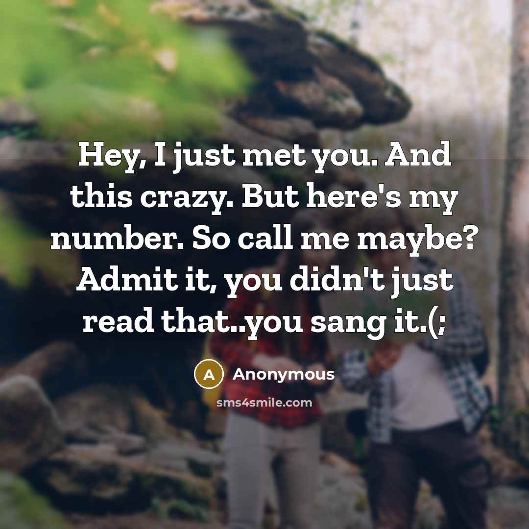 “Hey, I just met you. And this crazy. But here's…” quote by Anonymous