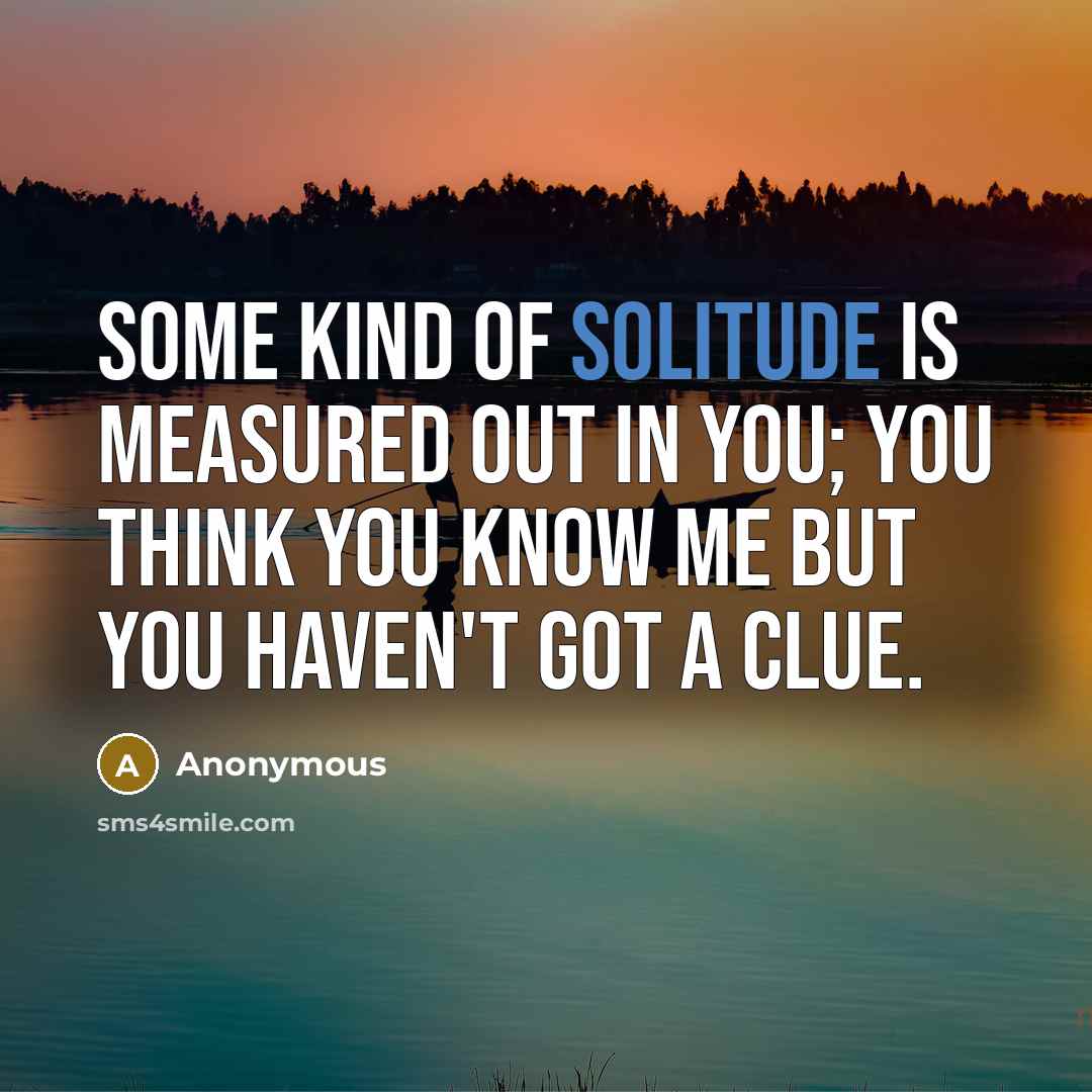 “Some kind of solitude is measured out in you; You…” quote by Anonymous