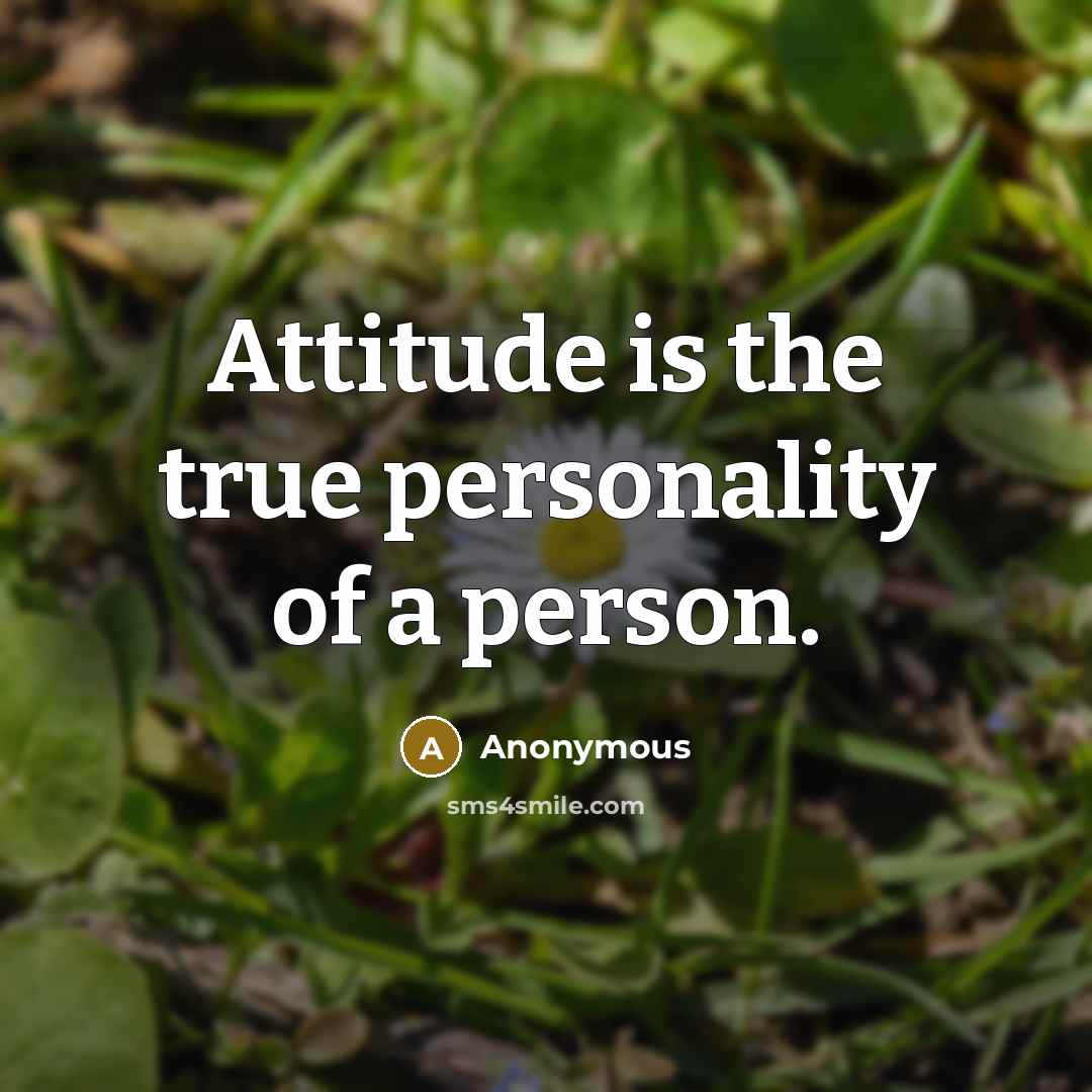 “Attitude is the true personality of a person.” quote by Anonymous