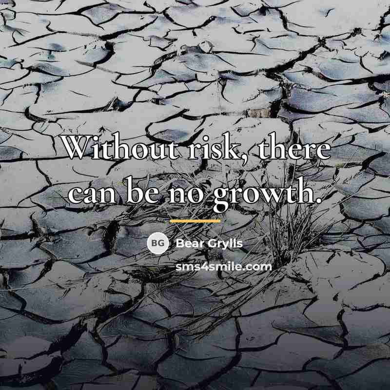 “Without risk, there can be no growth.…” quote by Bear Grylls