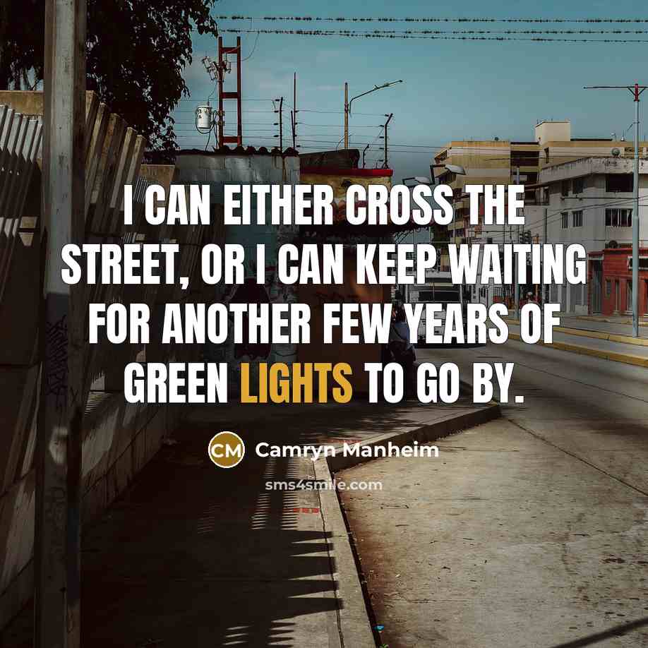 “I can either cross the street, or I can keep…” quote by Camryn Manheim