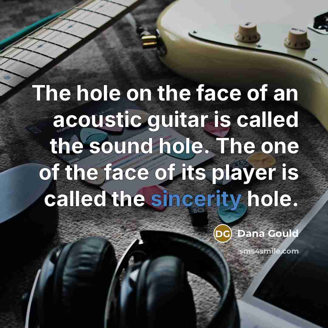 “The hole on the face of an acoustic guitar is…” quote by Dana Gould