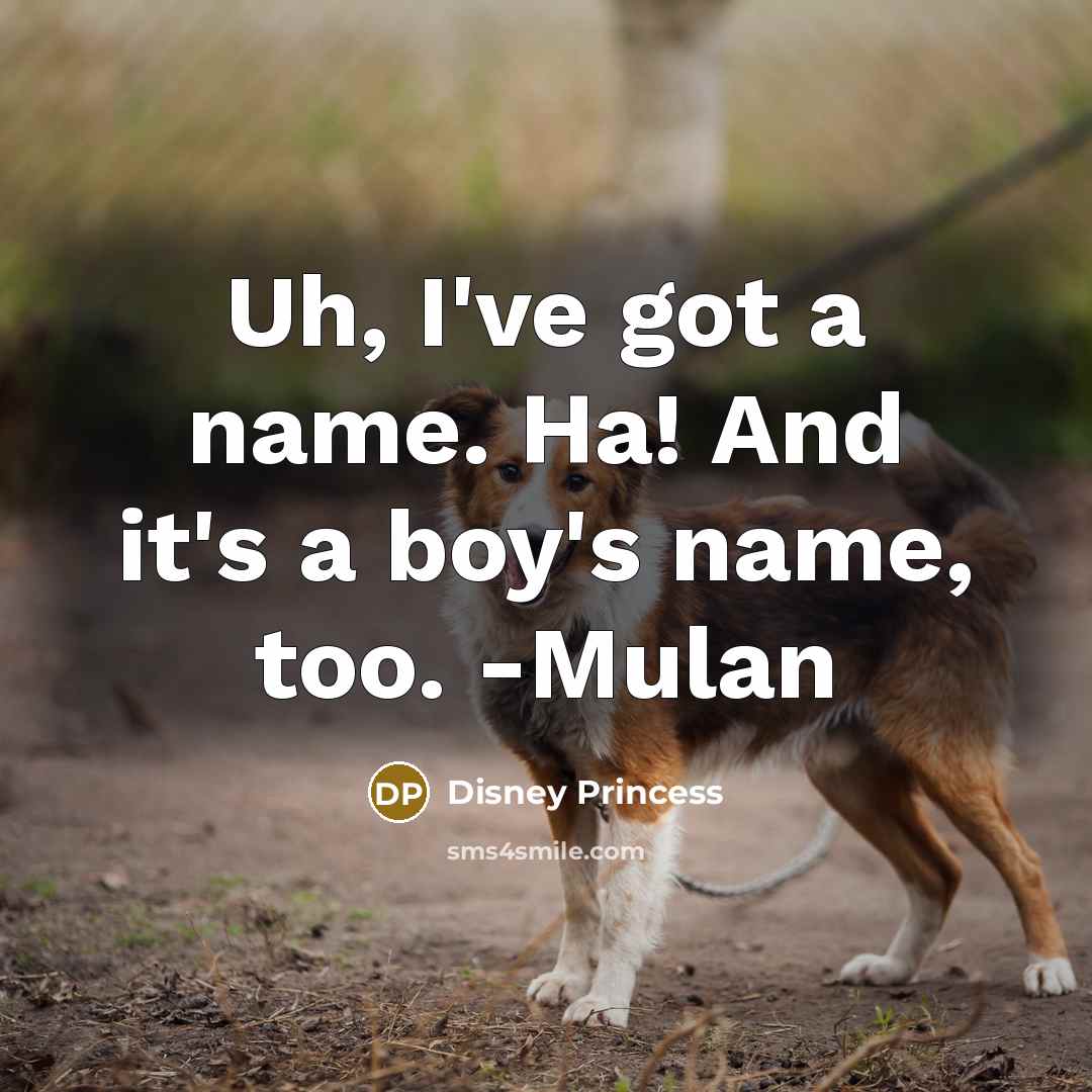 “Uh, I've got a name. Ha! And it's a boy's…” quote by Disney Princess