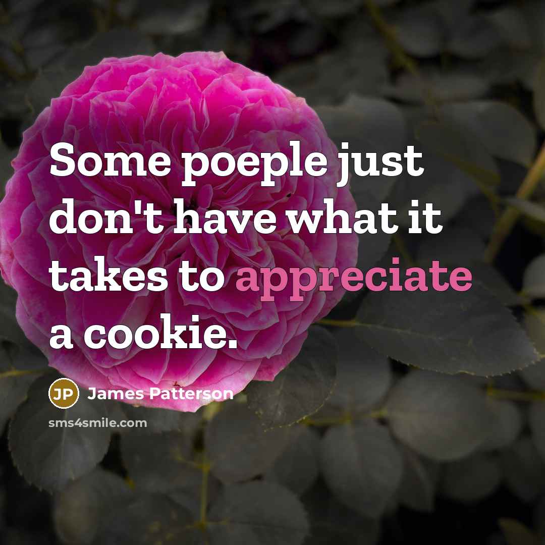“Some poeple just don't have what it takes to appreciate…” quote by James Patterson