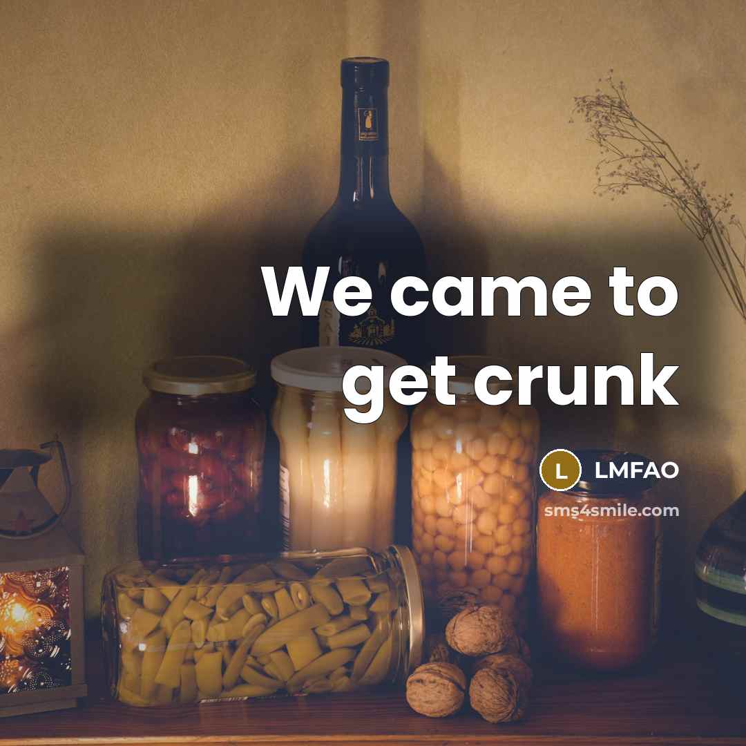 “We came to get crunk…” quote by LMFAO
