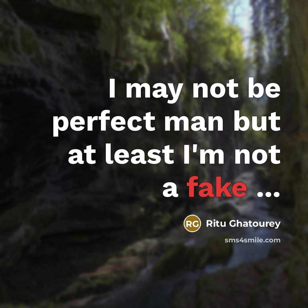 “I may not be perfect man but at least I'm…” quote by Ritu Ghatourey