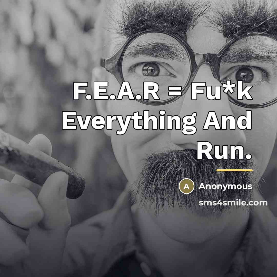 “F.E.A.R = Fu*k Everything And Run.…” quote by Anonymous