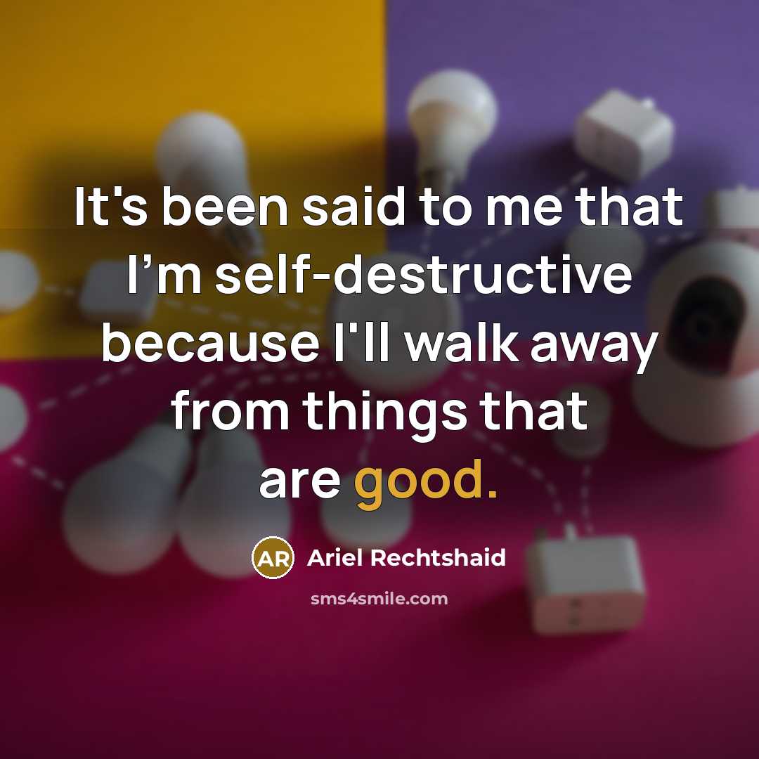 “It's been said to me that I'm self-destructive because I'll…” quote by Ariel Rechtshaid