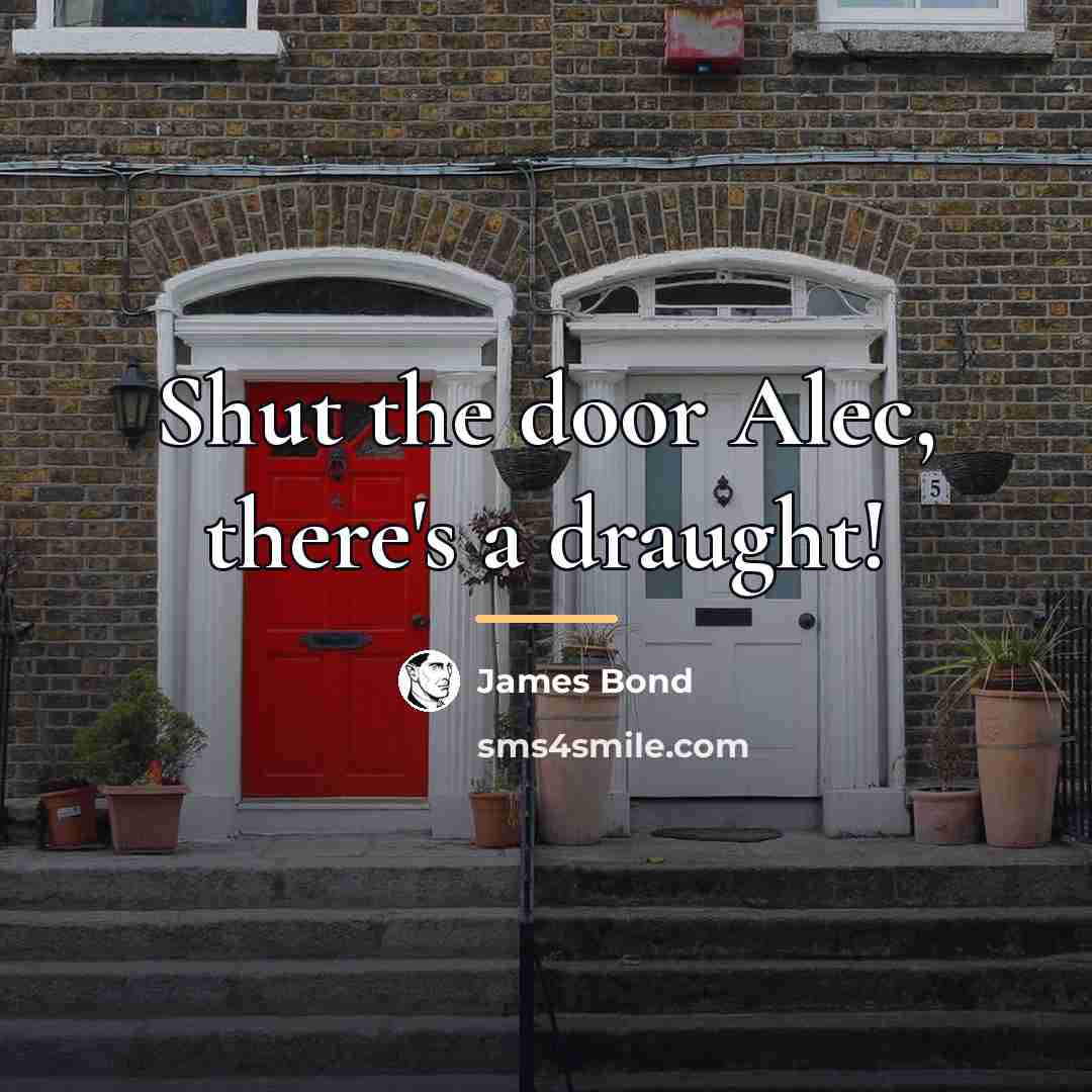 “Shut the door Alec, there's a draught!…” quote by James Bond