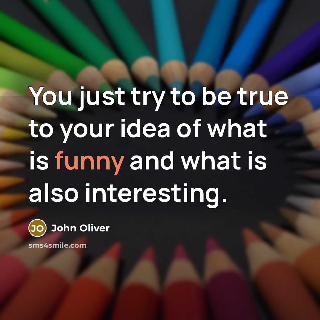 “You just try to be true to your idea of…” quote by John Oliver