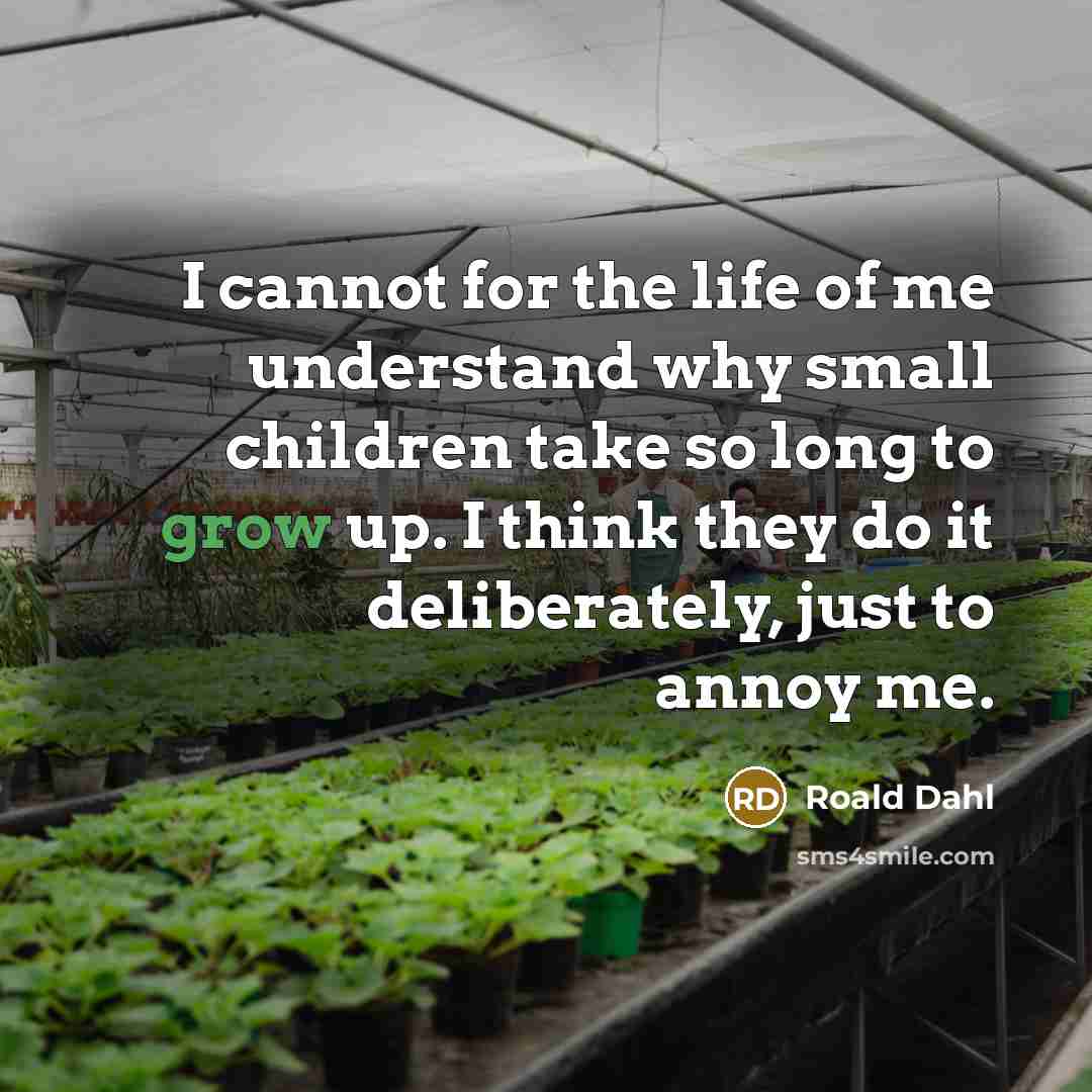 “I cannot for the life of me understand why small…” quote by Roald Dahl