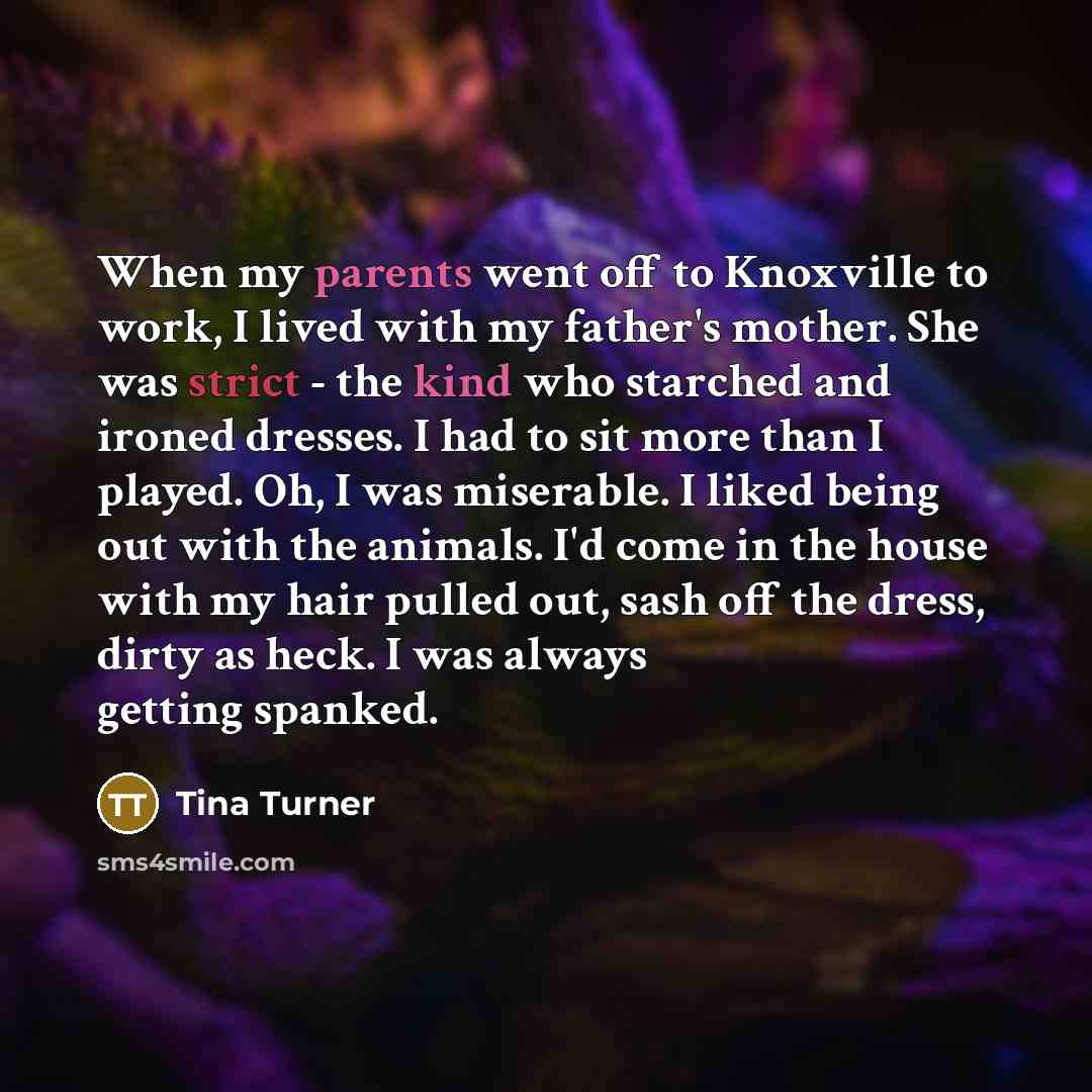 “When my parents went off to Knoxville to work, I…” quote by Tina Turner