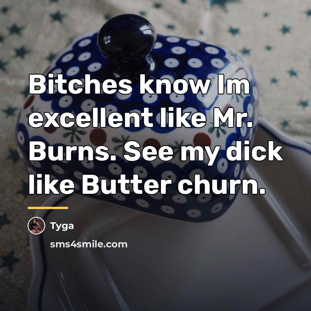 “Bitches know Im excellent like Mr. Burns. See my dick…” quote by Tyga