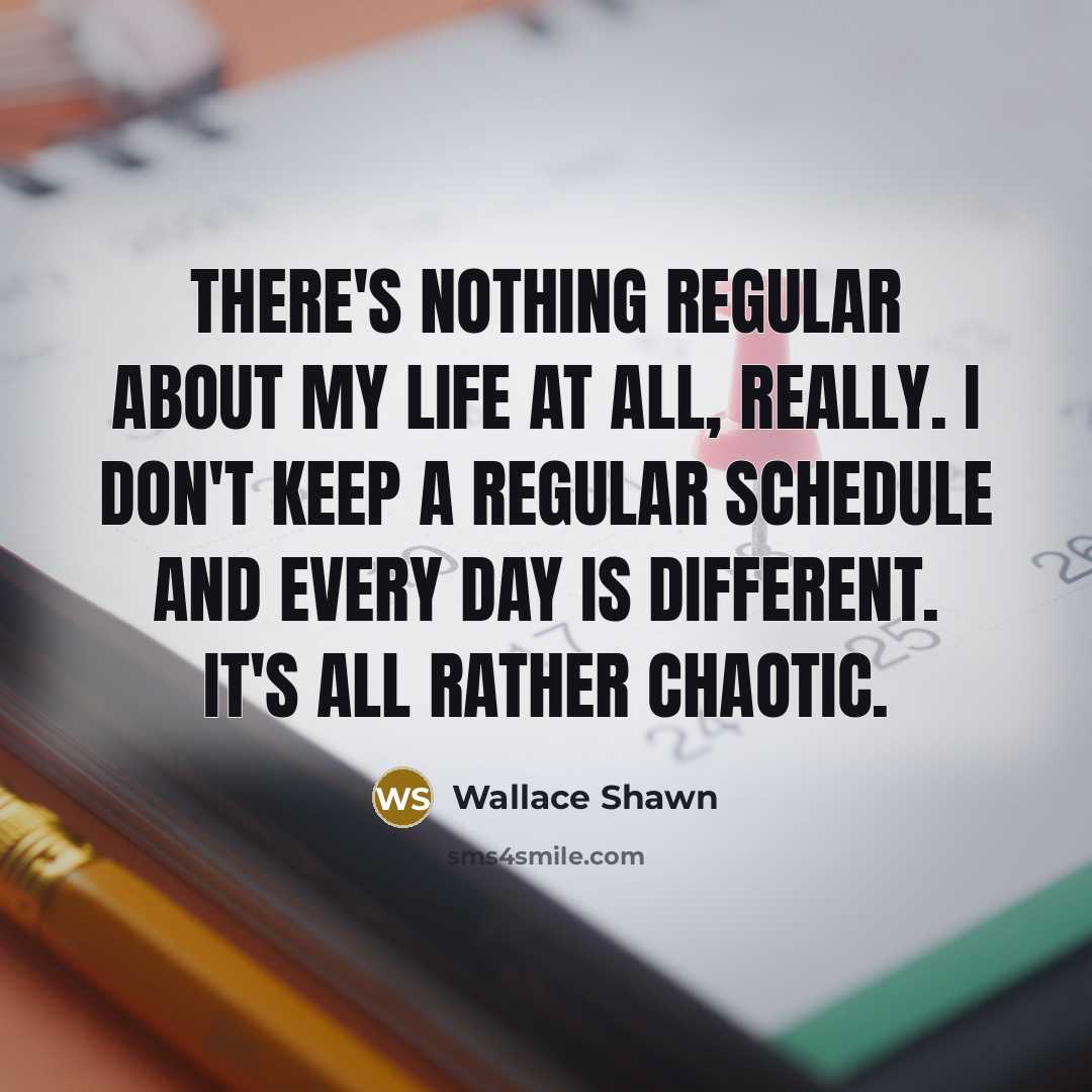 “There's nothing regular about my life at all, really. I…” quote by Wallace Shawn